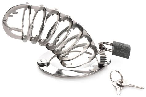 painful chastity device|Cruel Spiked Chastity Cages .